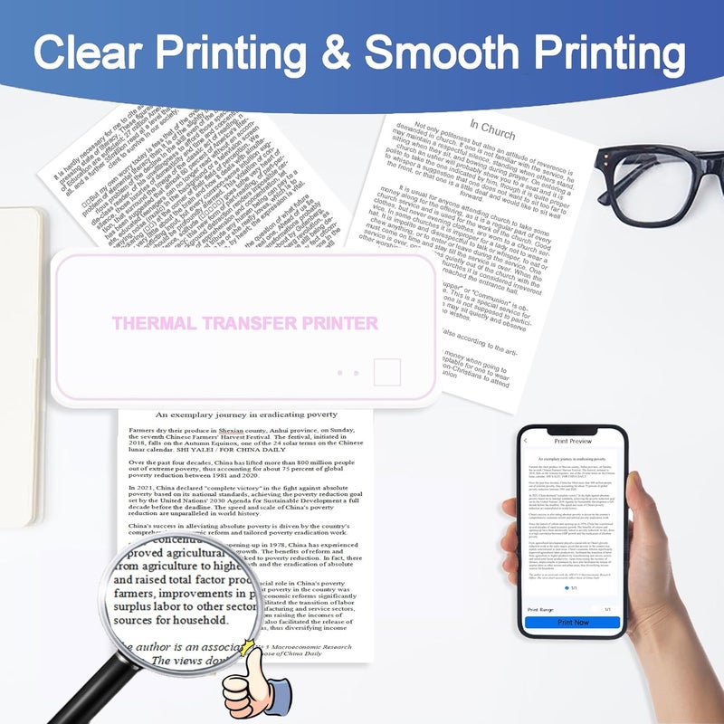 Potanro Thermal Printer Paper A4 Printing Paper Quick-dry Thermal Paper 8.3''x11'' Thermal for Portable Printer(6 Rolls) - Image 2